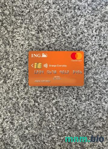 Netherlands ING Orange MasterCard wygląd fotograficzny skan PSD + zdjęcie